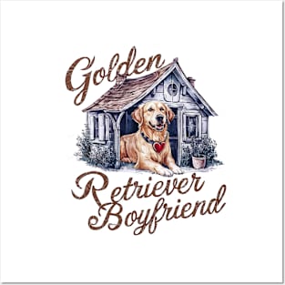 golden retriever boyfriend dog lover Posters and Art